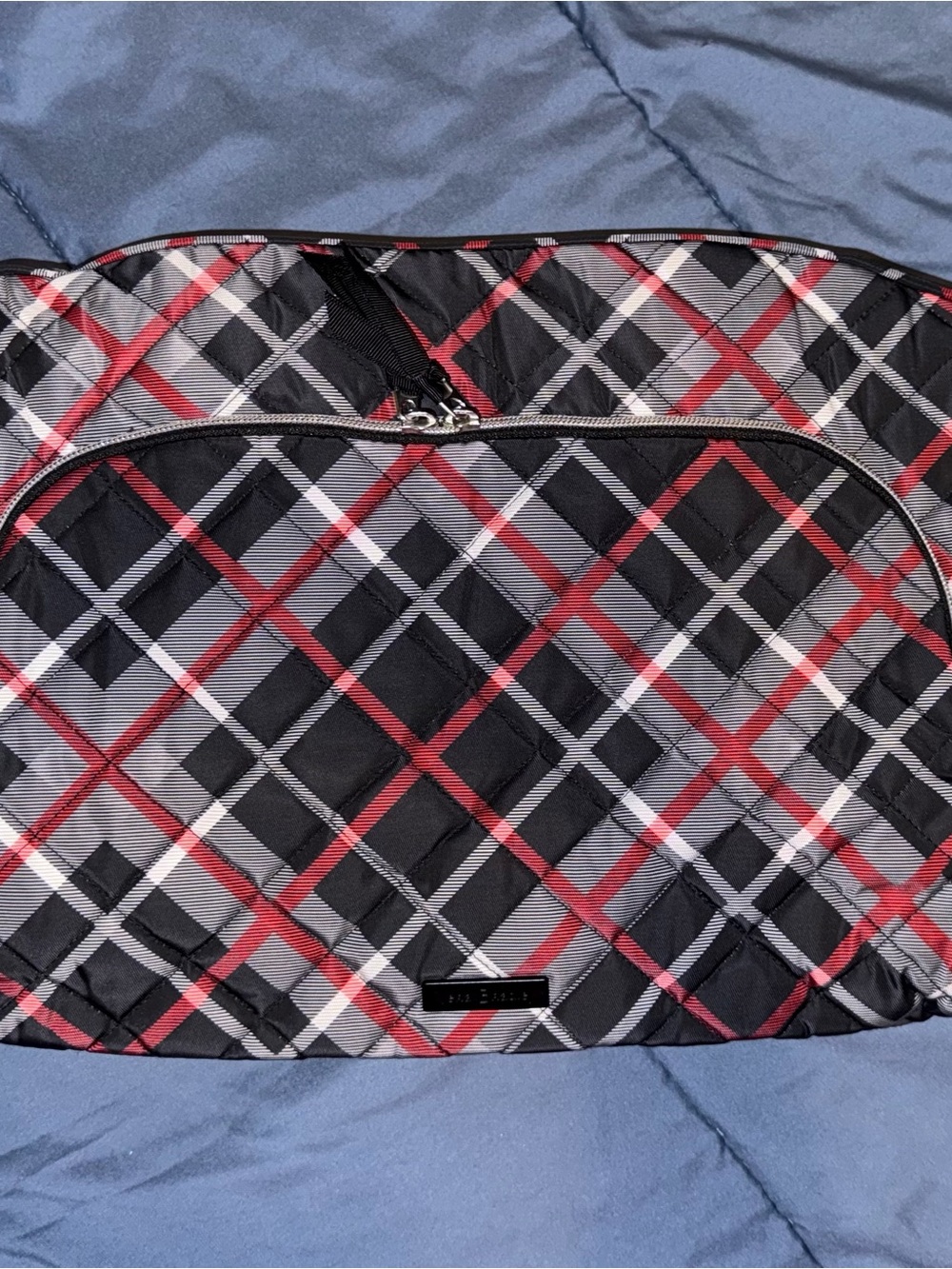 Vera Bradley Plaid Travel Bag - Black, Red, Gray